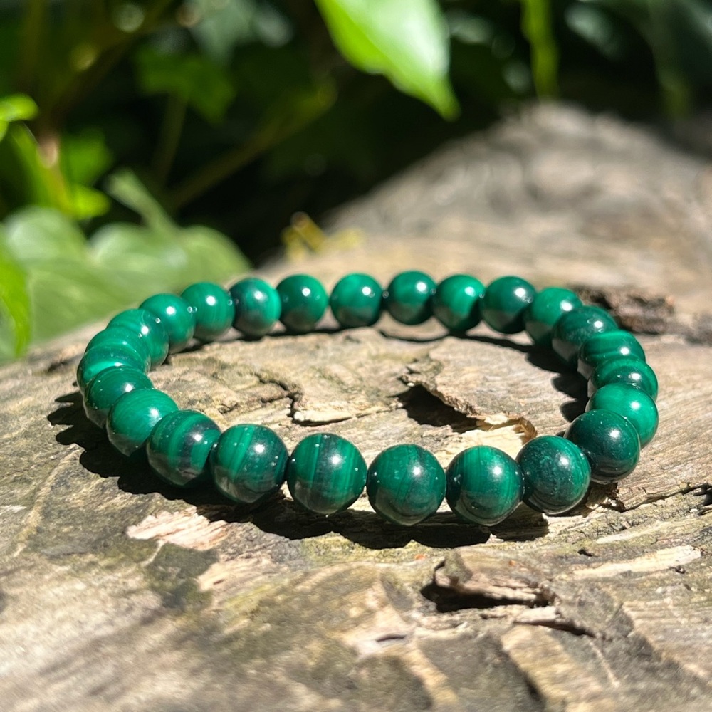 Dainty 7mm malachite bracelet‎